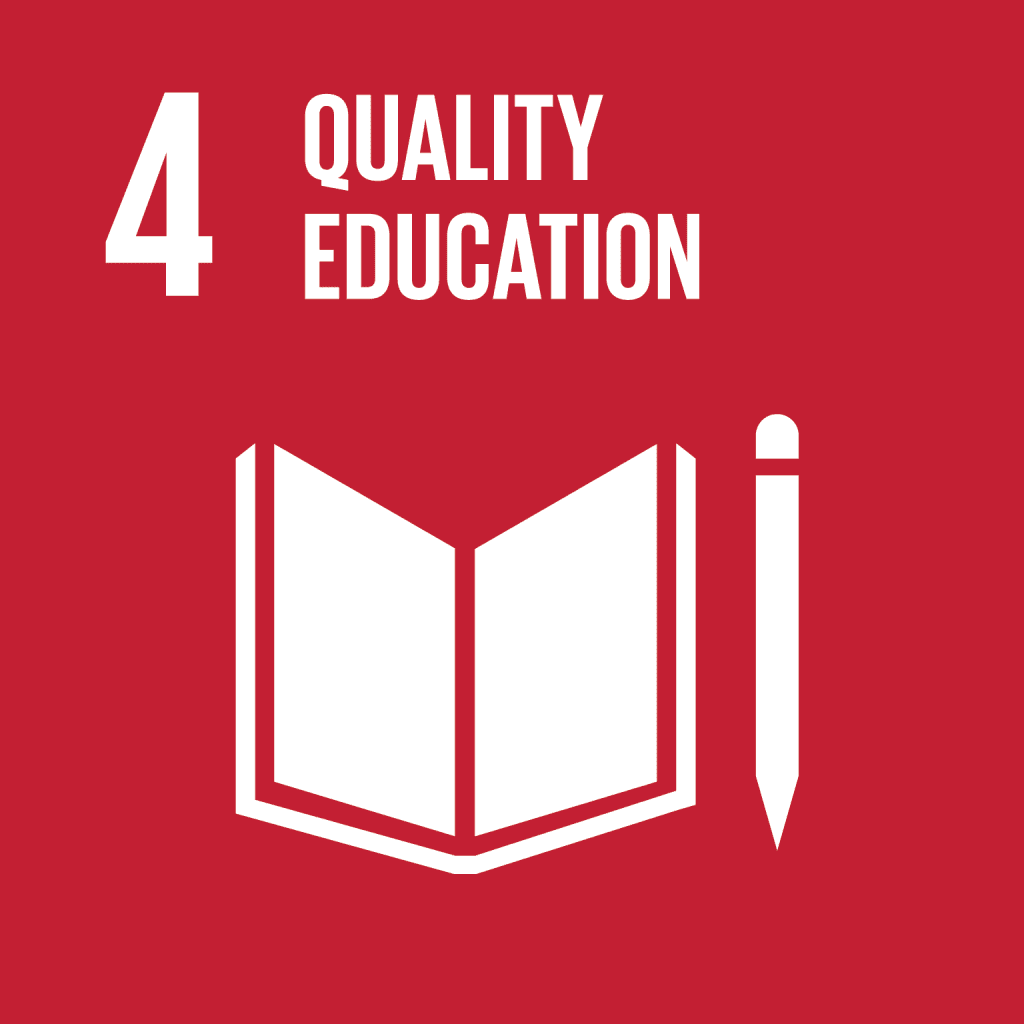 Red Square of an SDG reading 4 Quality Education