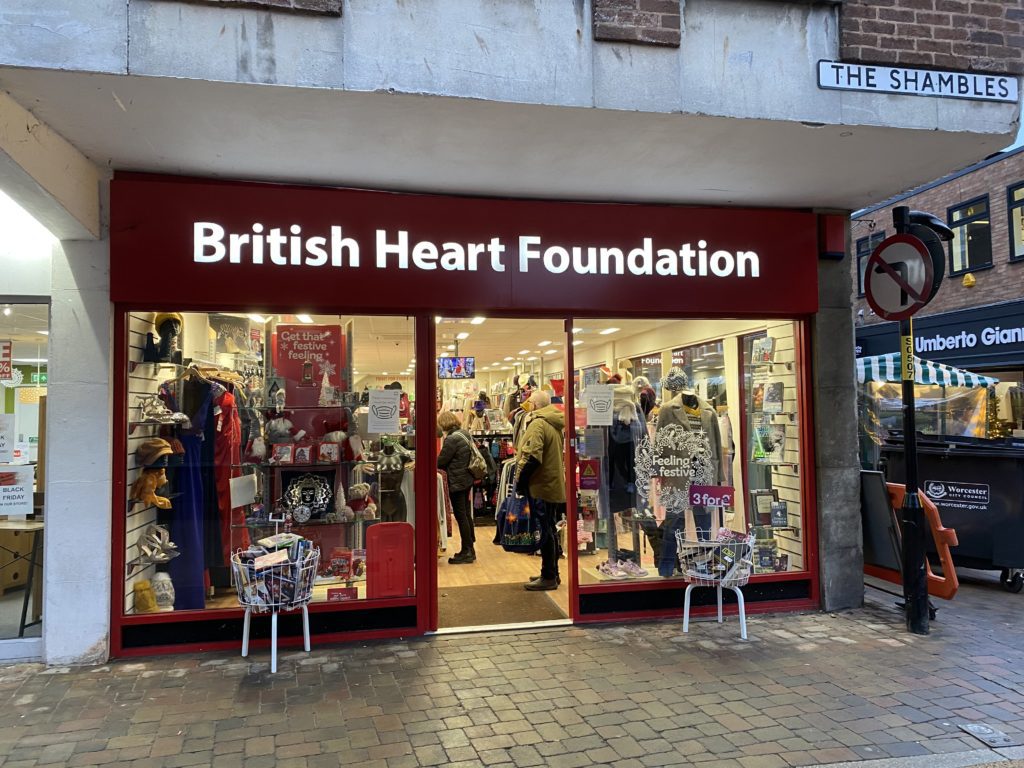 Photograph of the British Heart Foundation charity show in Worcester city centre