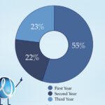 Illustration of pie chart showing percentage of responses from first, second and third year students